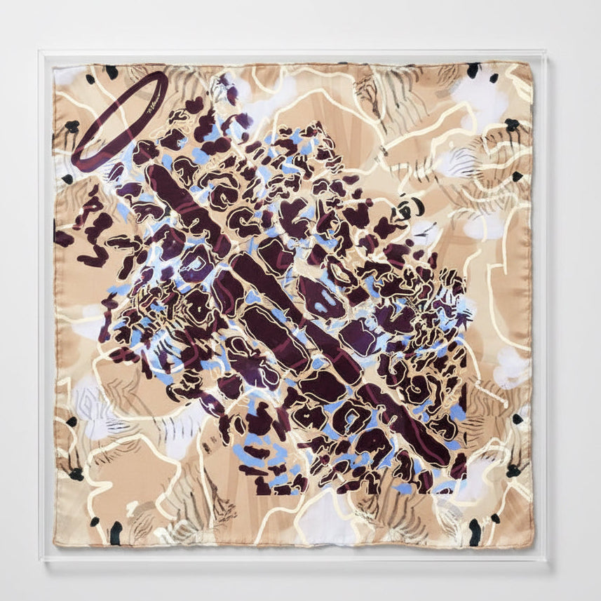 Sand Leopard Silk Scarf 70