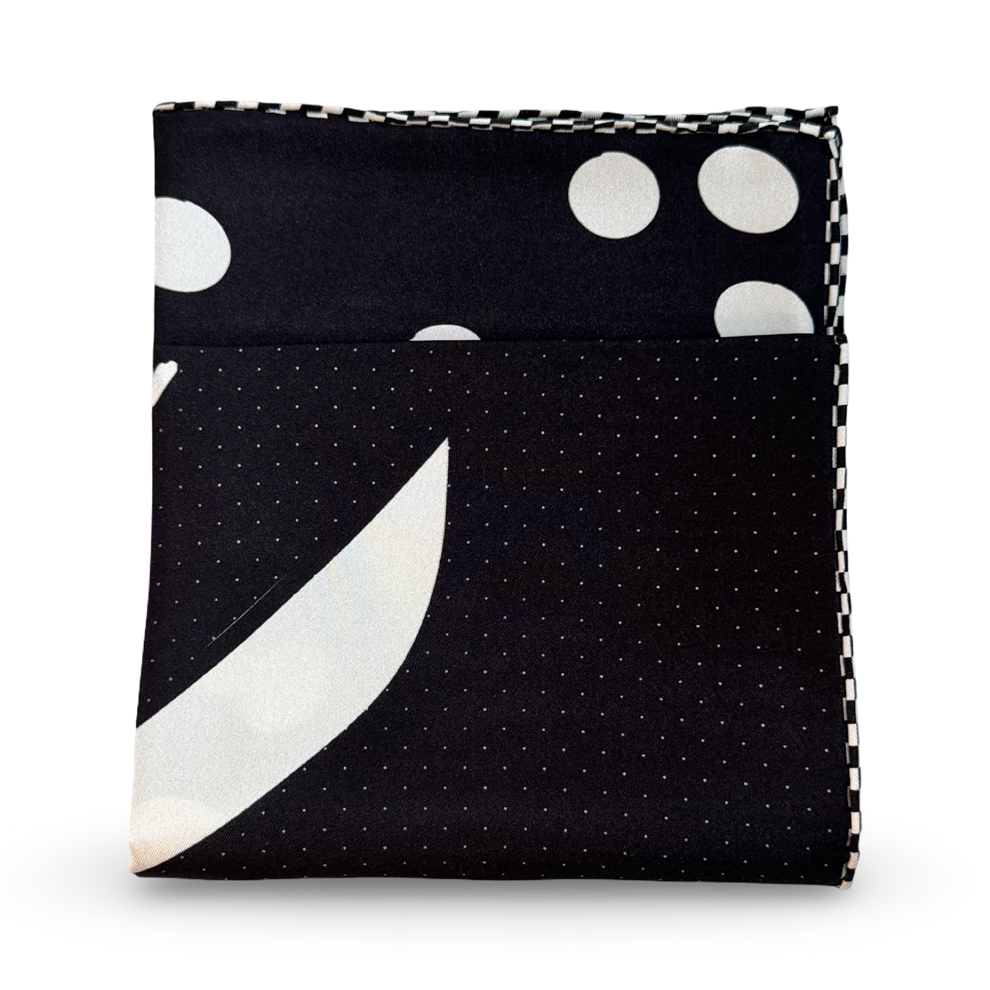 Classic Polka Scarf 70- Black