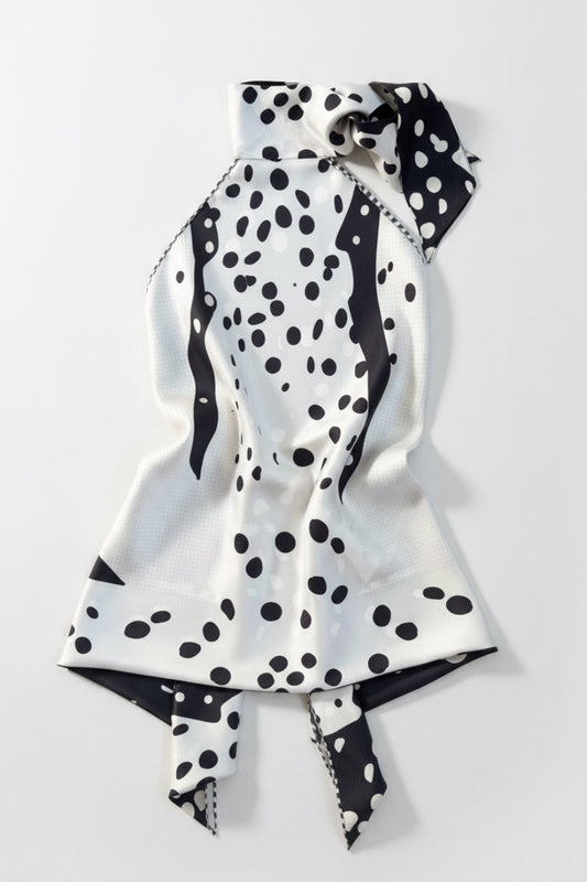 Classic White Polka, Reversible Top