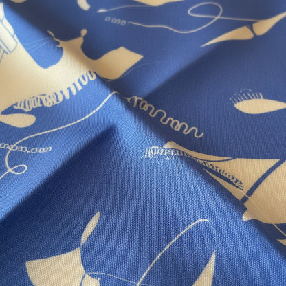 Stitched Couturière Scarf- blue