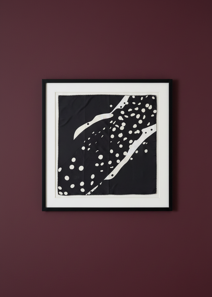 Classic Polka Scarf 70- Black